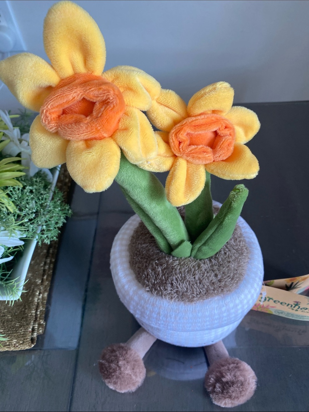 NEW🌈 Greenhouse Russ Plush Daffodil Potted Flower Home Decoration gift - Picture 2 of 8